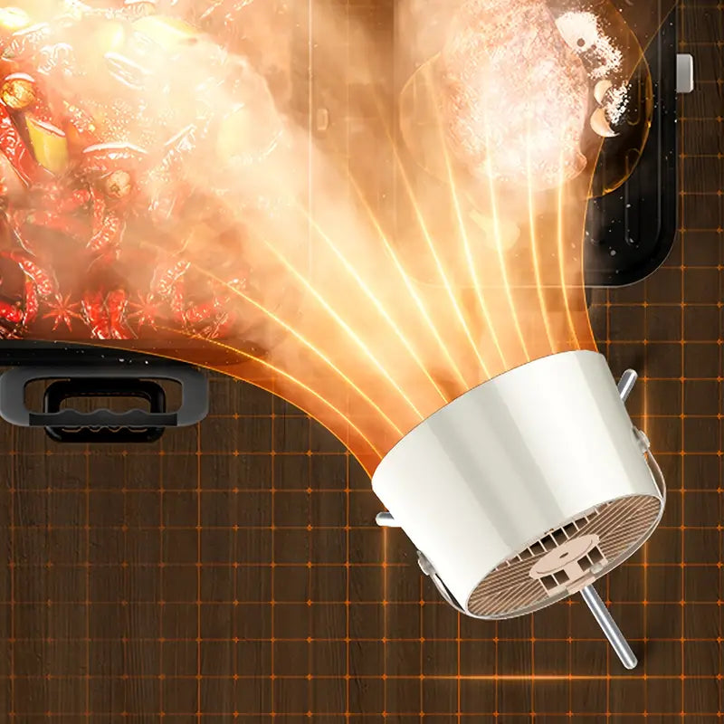 Compact Rotisserie Range Hood with Hot Pot Fume Removal - White