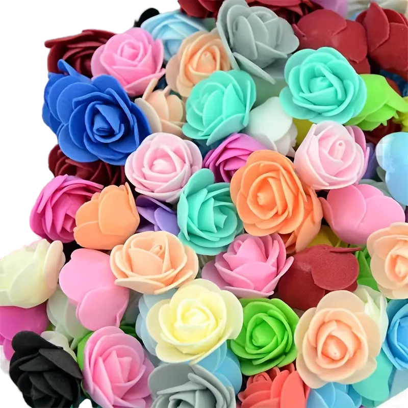 500pcs Mixed Color Artificial Rose Flower Heads - DIY Craft & Decoration