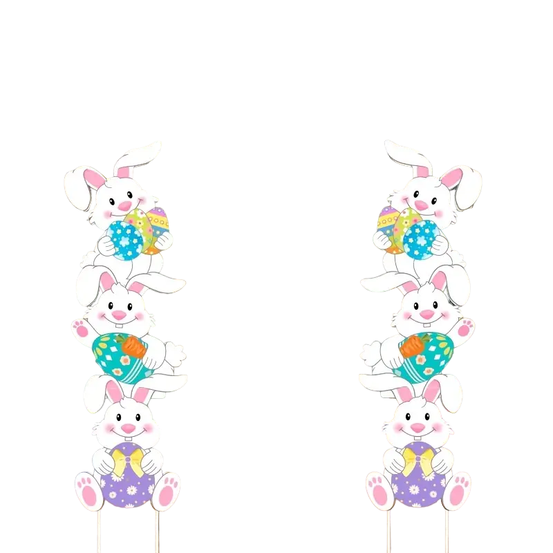 Tumbling Bunnies Yard Stakes - Set of 2 | 99.82cm