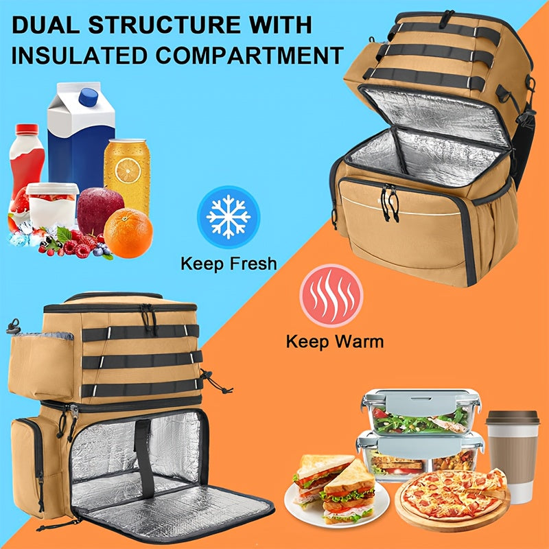 Fishing Tackle Backpack with Rod Holders & Cooler