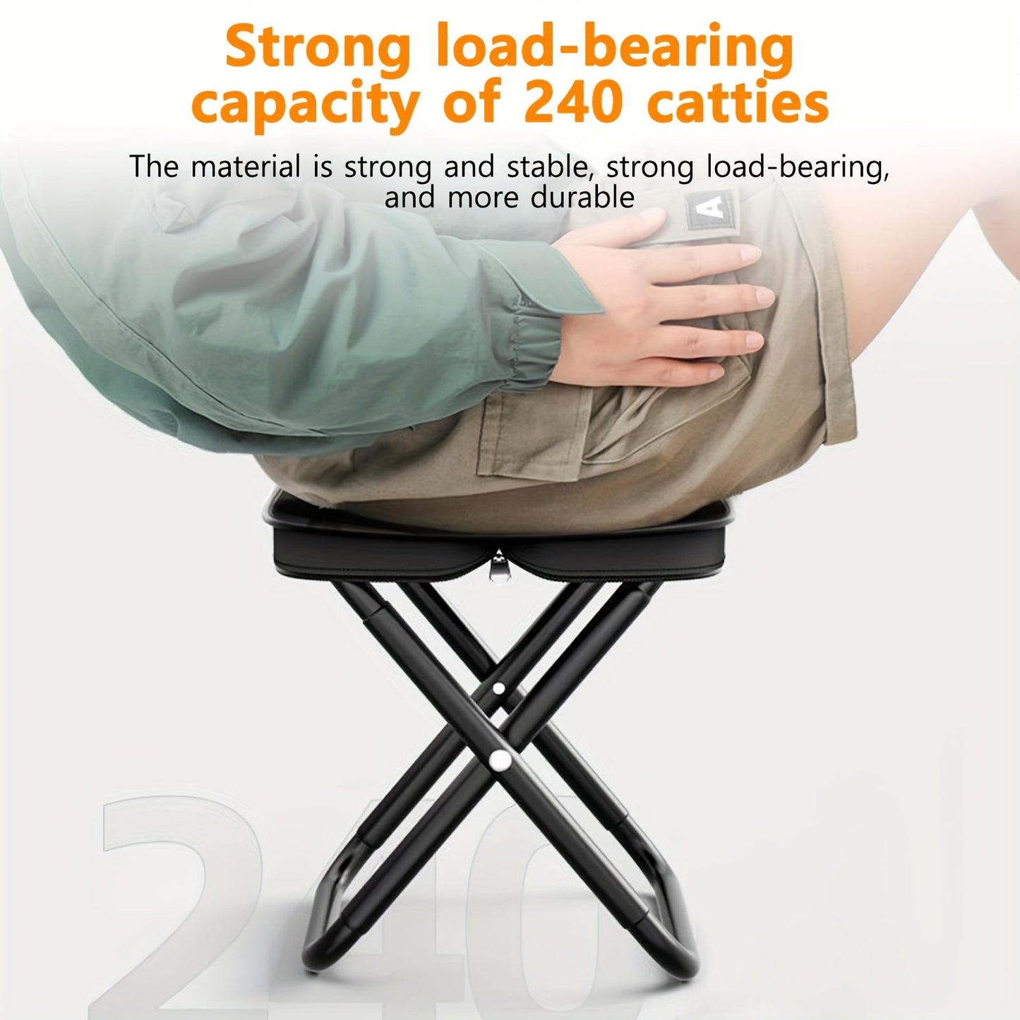 Folding Stool Iron Frame Outdoor Camping Chair