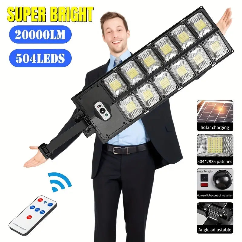 Super Bright 504 LED Solar Light - Outdoor Daylight with Motion Sensor