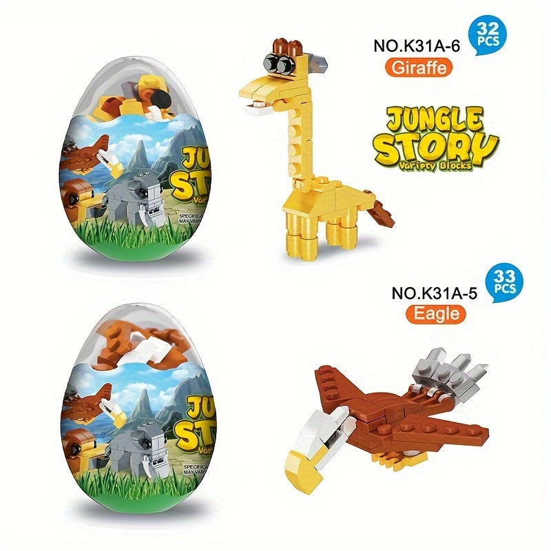 Easter Forest Animal Egg Building Blocks Set (6pcs)
