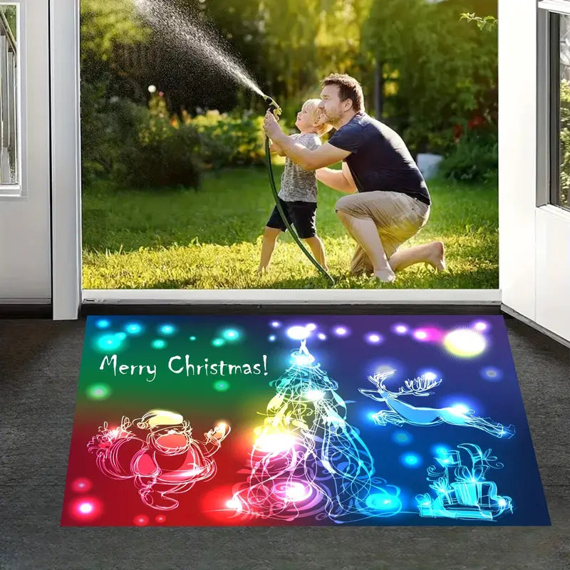 1pc Christmas Decor Floor Mats