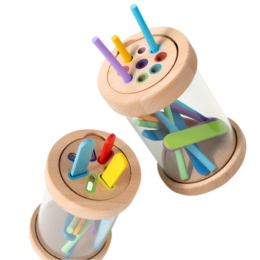 Wooden Color Sorting Cup Toy for Youngsters
