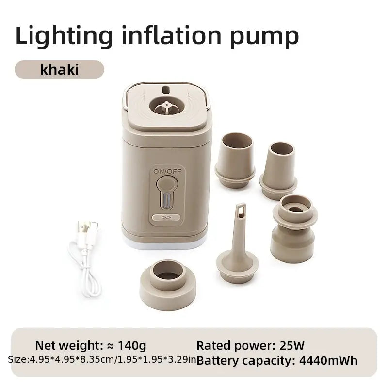 Khaki Portable Wireless Electric Air Pump