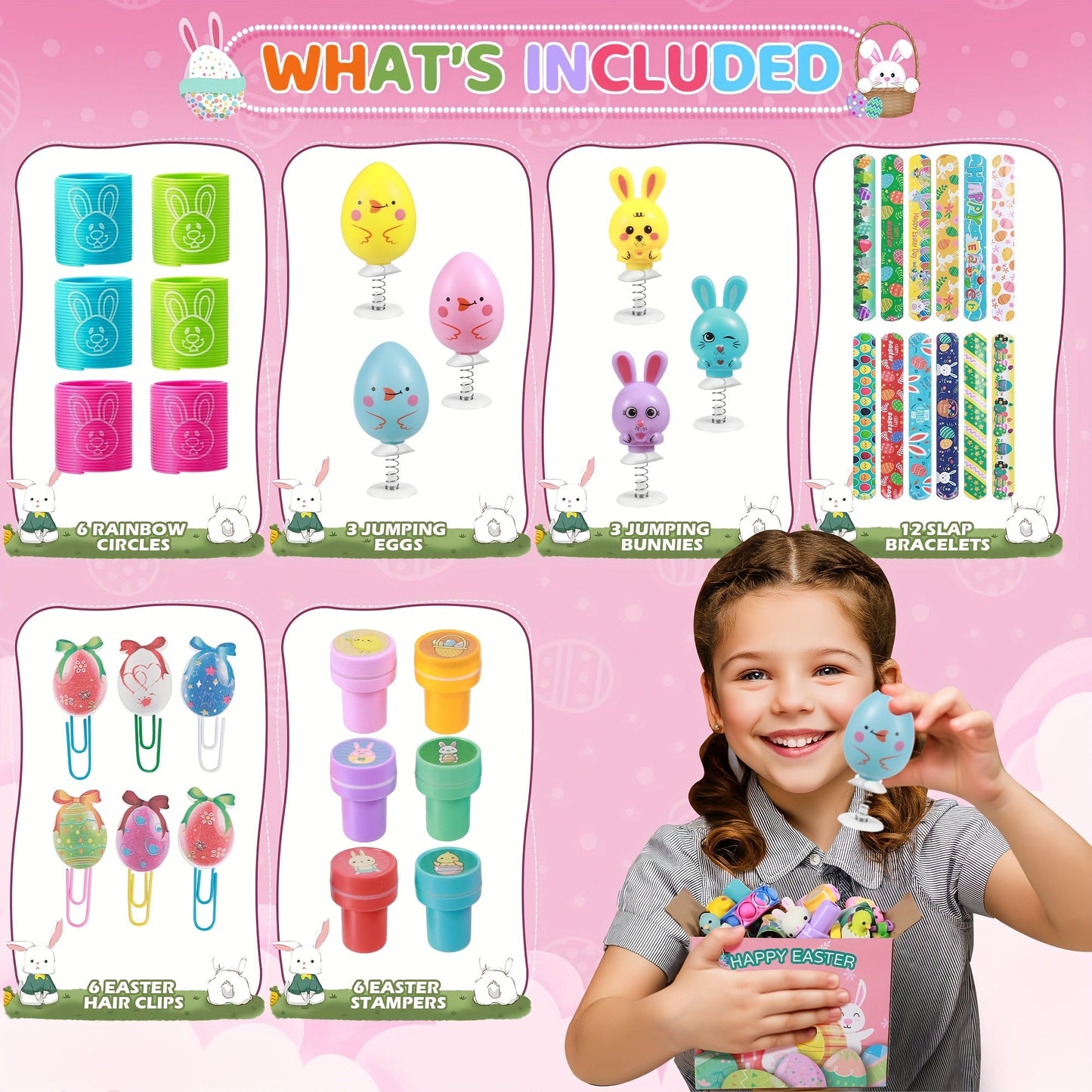 120pcs Easter Basket Filler Set with Colorful Eggs