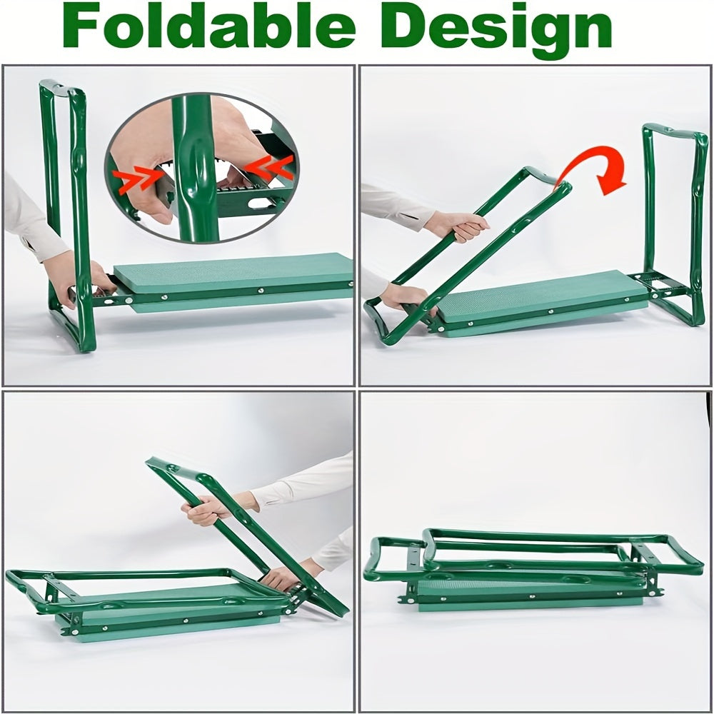 Garden Kneeling Chair with Cushion and Tool Bag