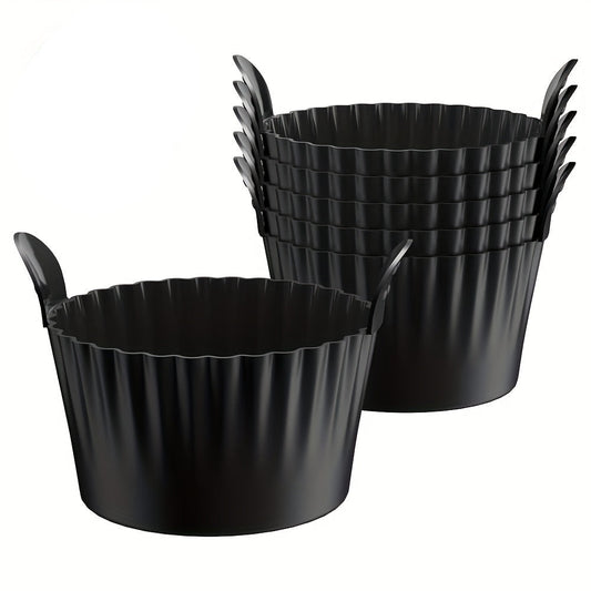 6pcs Black Silicone Air Fryer Baking Cups Non-Stick Kitchen Molds