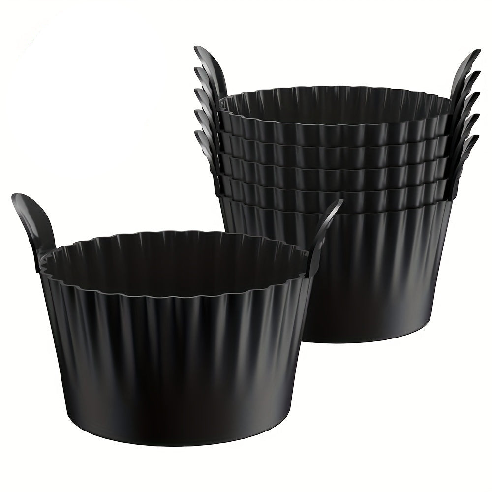 6pcs Black Silicone Air Fryer Baking Cups Non-Stick Kitchen Molds