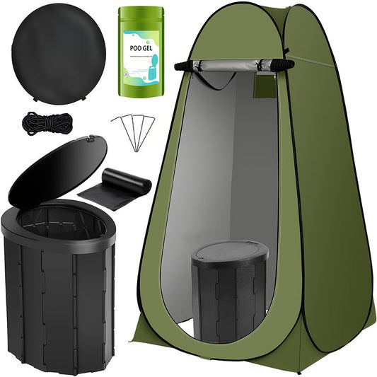 Portable Pop-Up Camping Toilet Kit for Adults