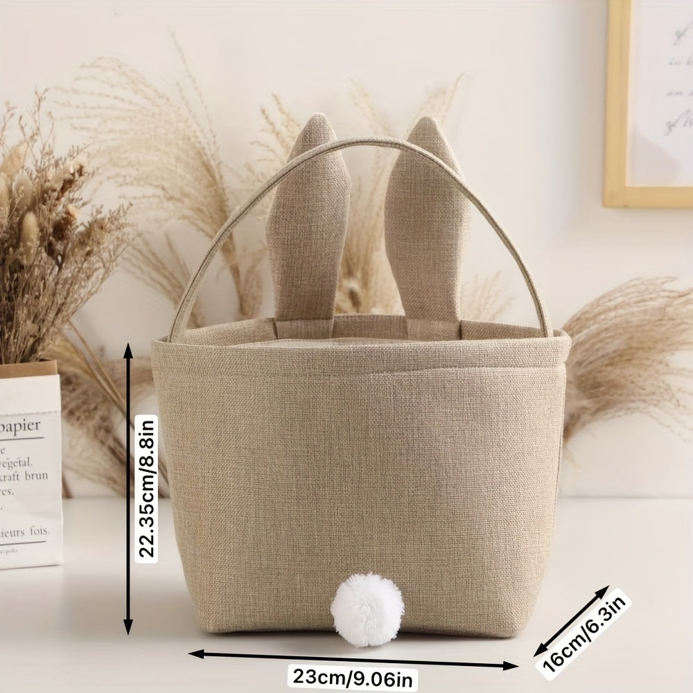 Linen Bunny Easter Tote Bag