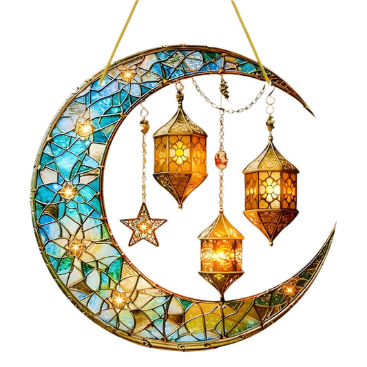 2D Flat Acrylic Ramadan Sun Catcher Hanging Ornament