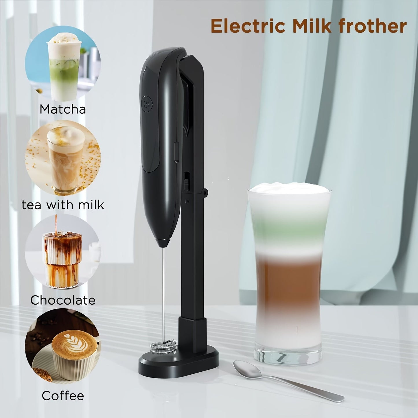 Electric Milk Handheld Coffee Mixer Wand