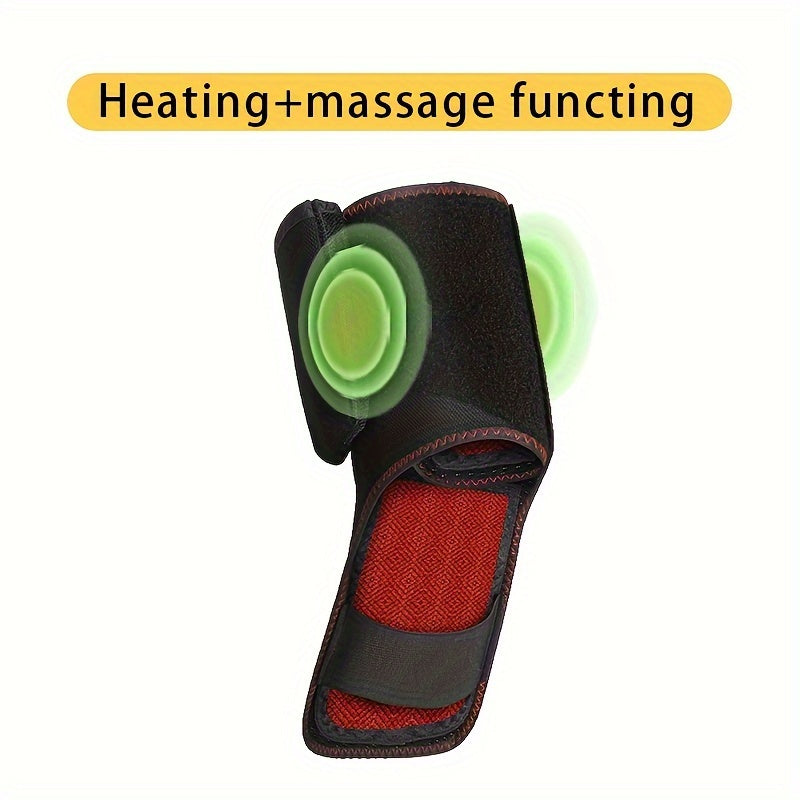 USB Heated Ankle Brace with Massage Function - Black