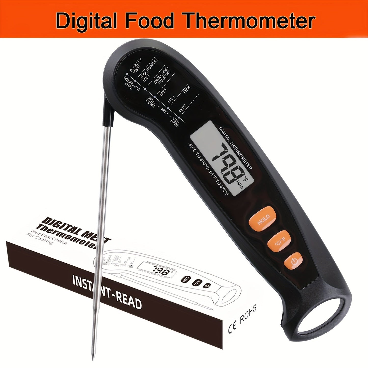 Digital Meat Thermometer with Probe for Cooking