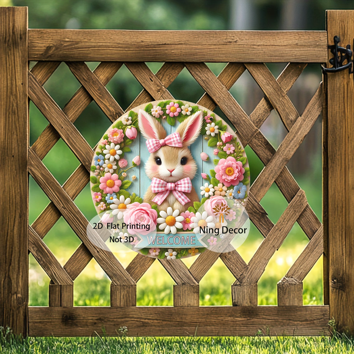 Easter Bunny Wooden Welcome Sign Spring Decor