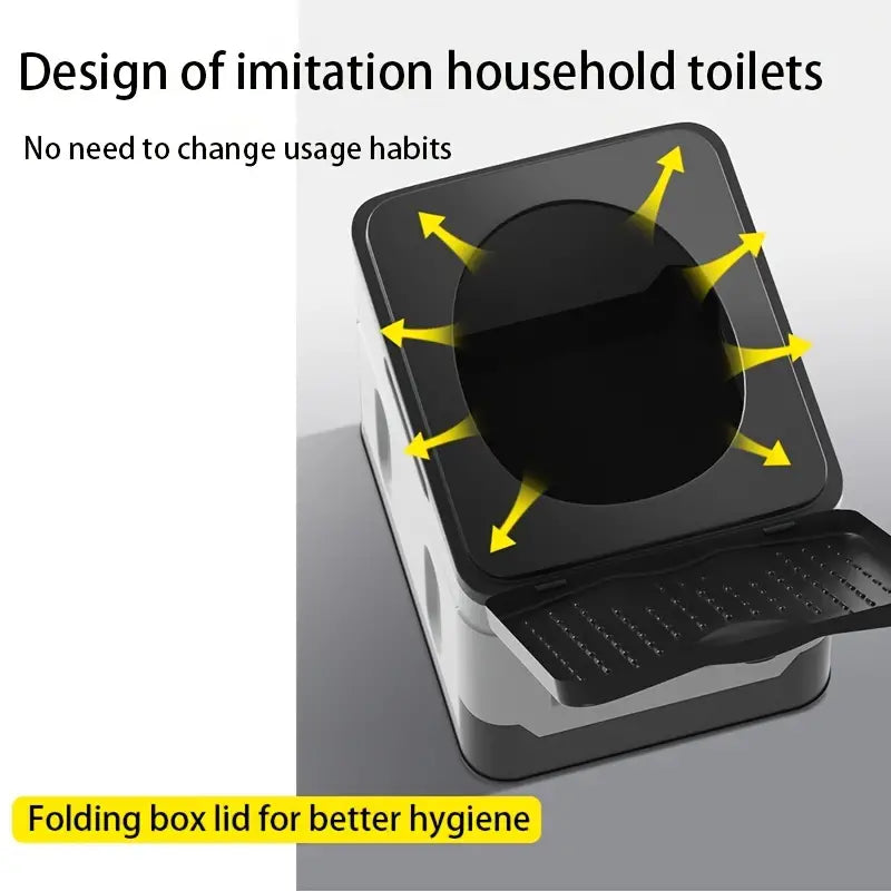 Portable Outdoor Toilet - Foldable and Movable (Grey)