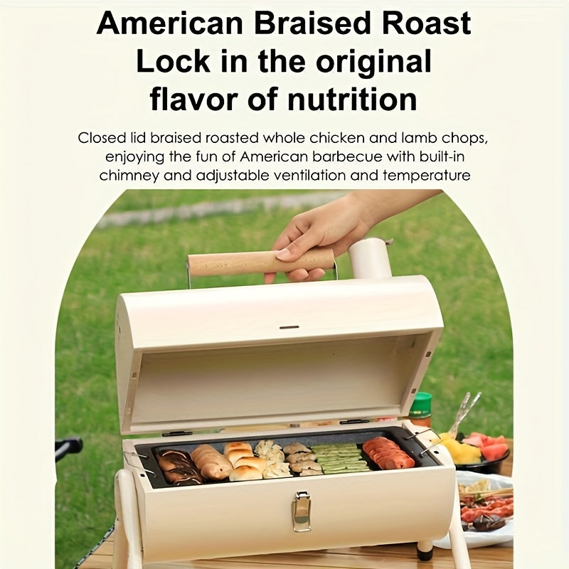 Portable Cast Iron BBQ Grill Charcoal Stove