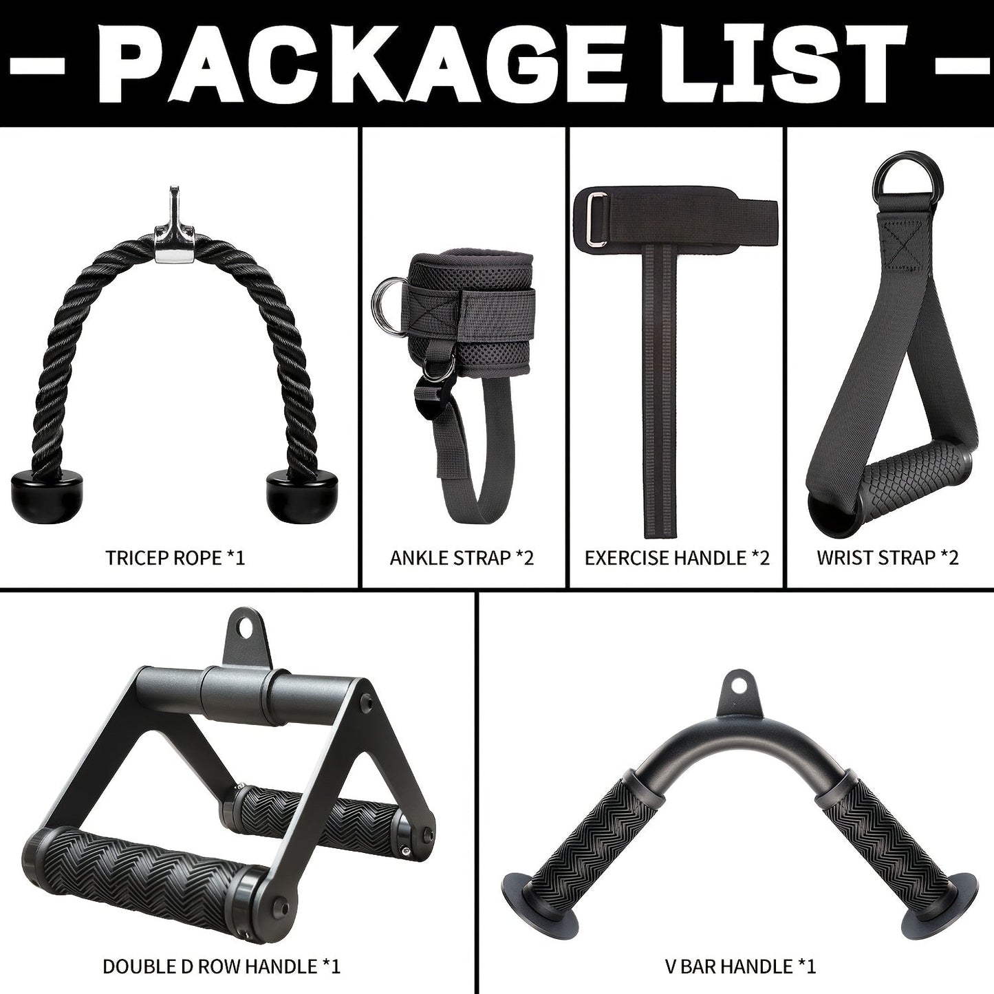 Iron Lat Pull-Down Attachment Set (6pcs)
