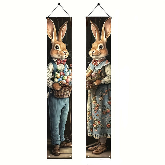 Easter Bunny Porch Banners for Indoor/Outdoor Decor