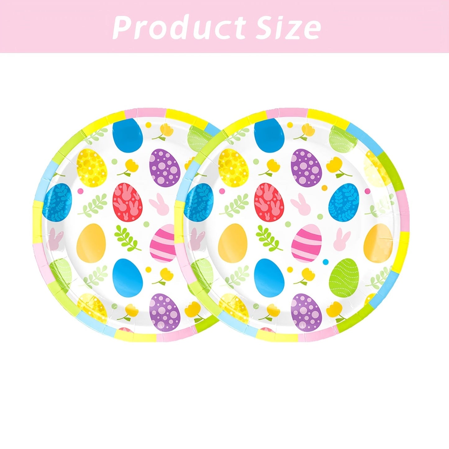40-Pack Pink Bunny Easter Paper Plates & Napkins Set