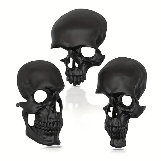 Americana Skull Ornaments 3-Piece Set – Goth-Inspired Resin Skeleton