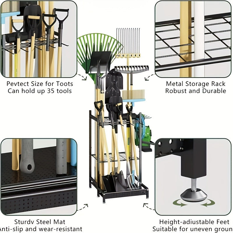 Garden Tool Storage Rack Rustproof Organizer