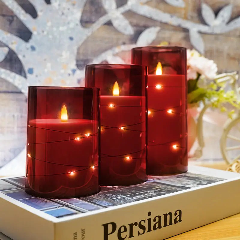 Trios of Tranquility: Christmas Edition - Flickering Flameless Candle Set