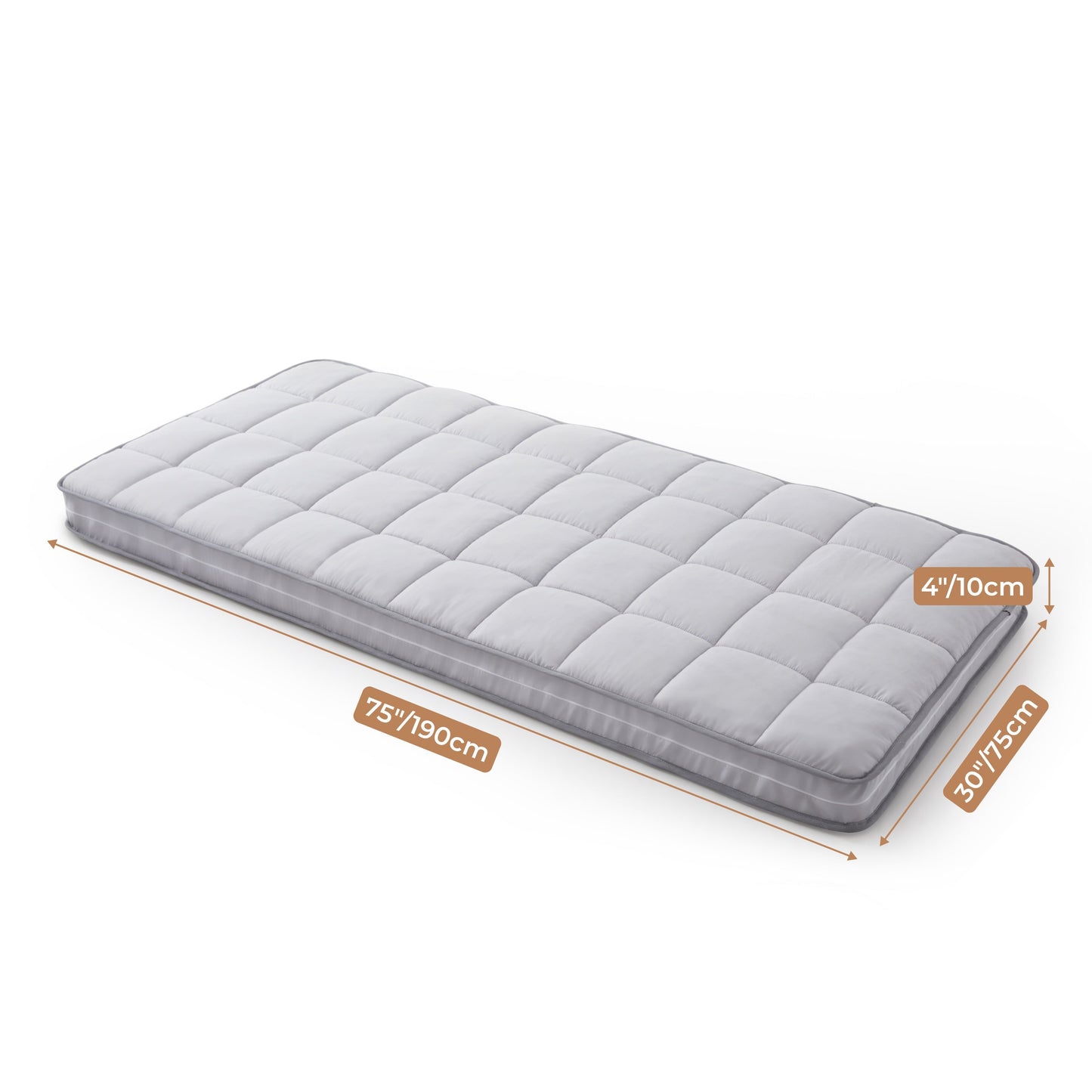Solo Traveler Gel Memory Foam Mattress Topper Cot