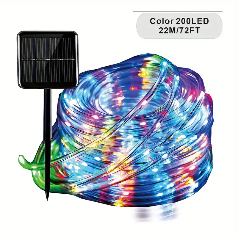 Outdoor Solar Rope Lights - 21.95m 200 LED String Lights with Remote