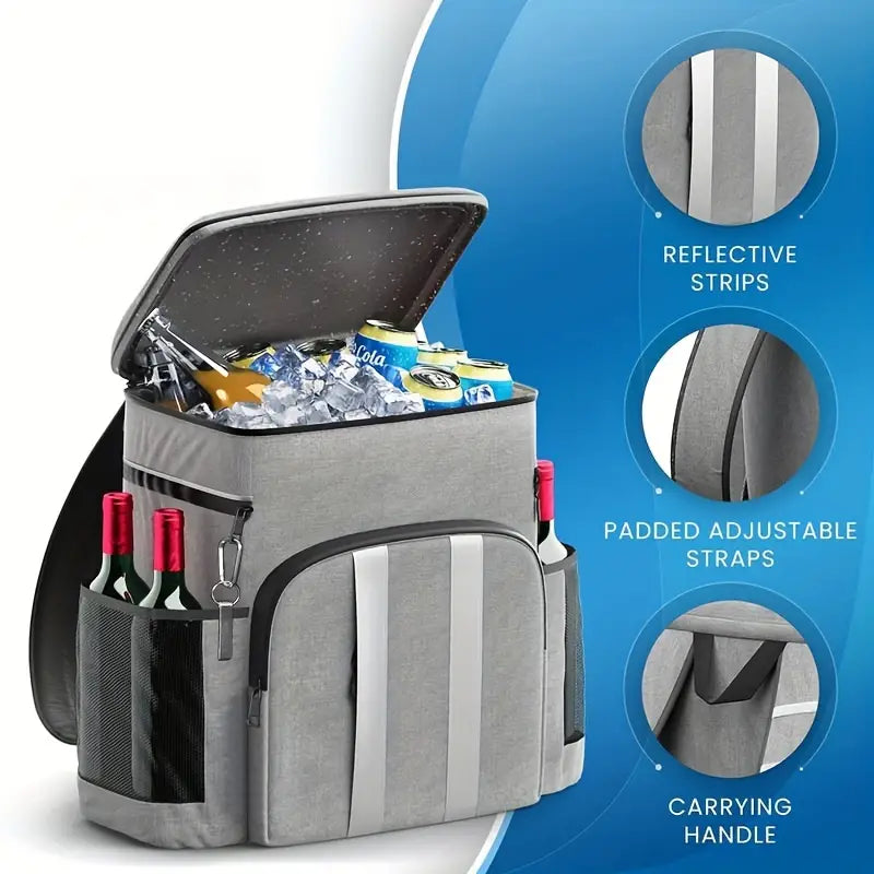 Large Capacity Waterproof Picnic Backpack - Grey