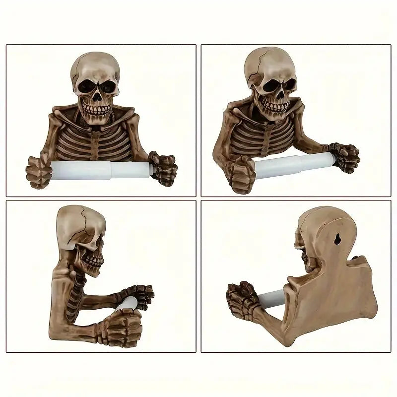 Skull Toilet Paper Holder - Retro Gothic Wall Mount
