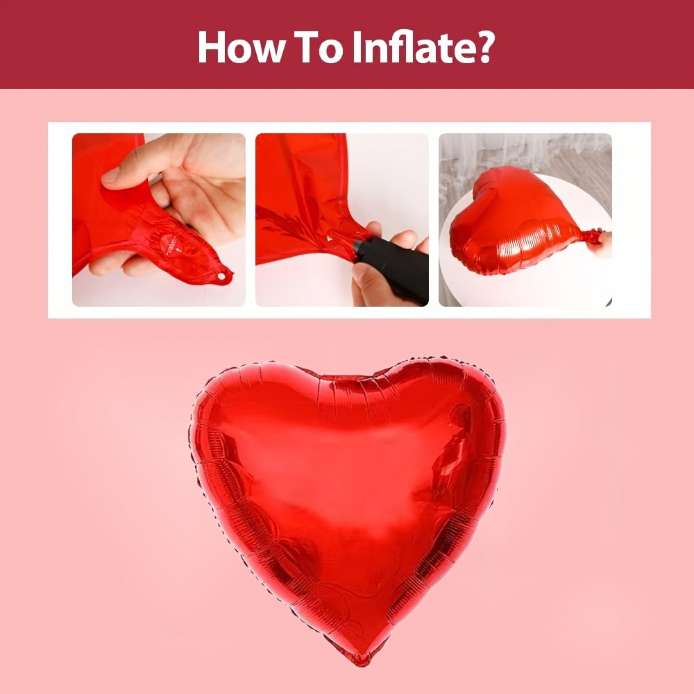 4pcs Large Red Heart Balloons Valentine's Decor