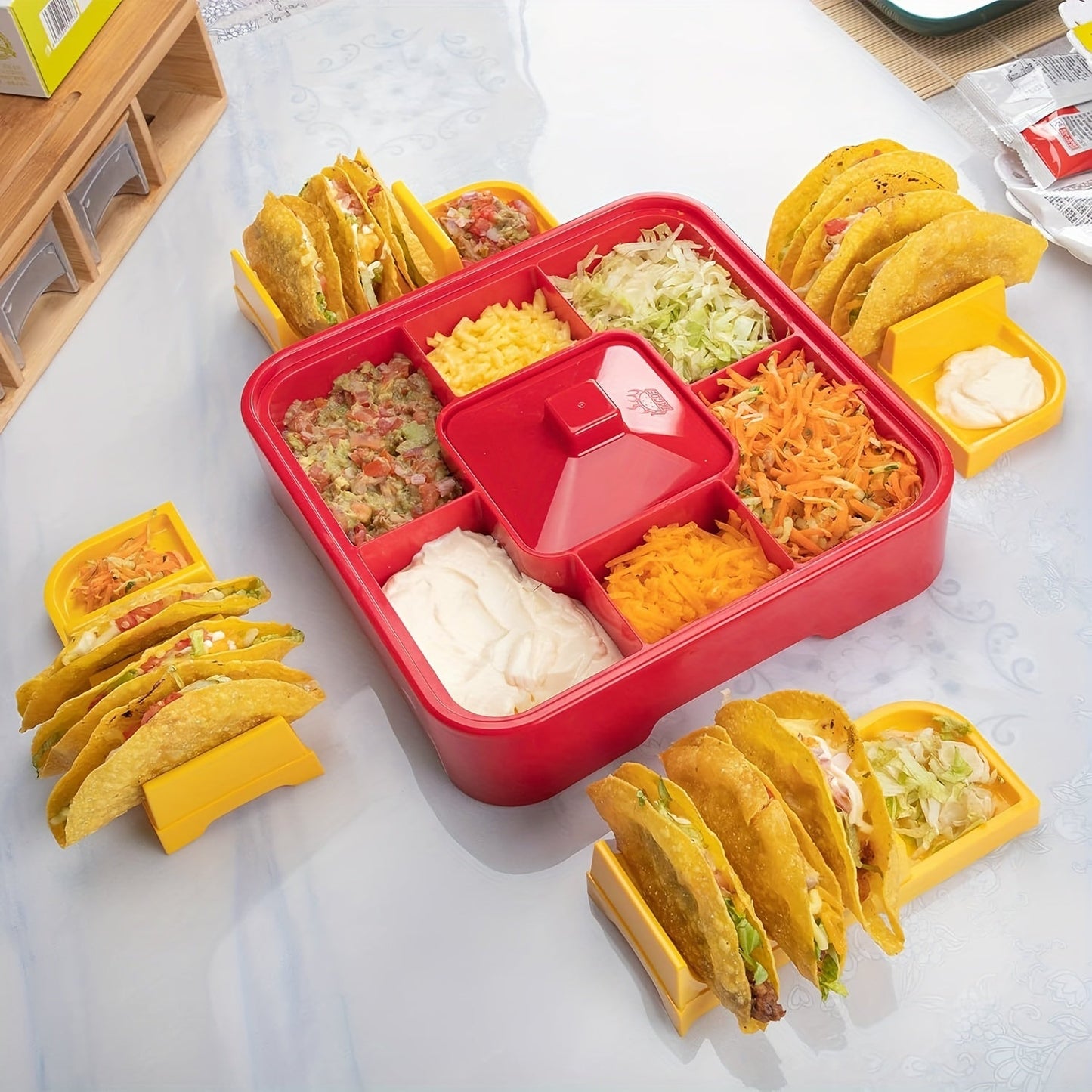Taco Plate Set with 12 Holders