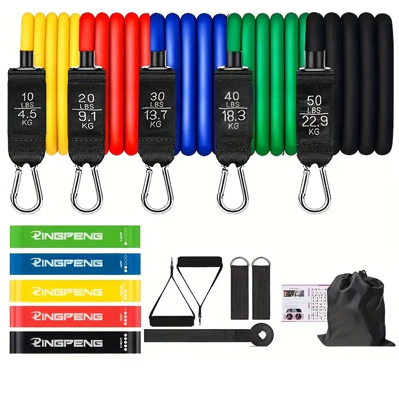 16pcs Resistance Bands Set with Handles - 5 Tube Fitness Bands