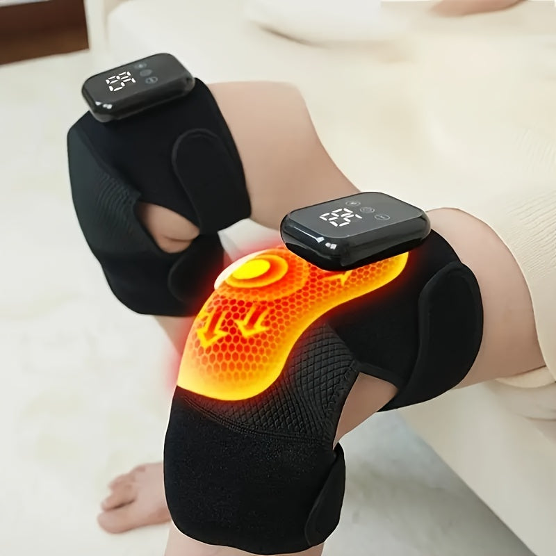 3-in-1 Wireless Heated Knee & Elbow Massager with Vibration(Black)