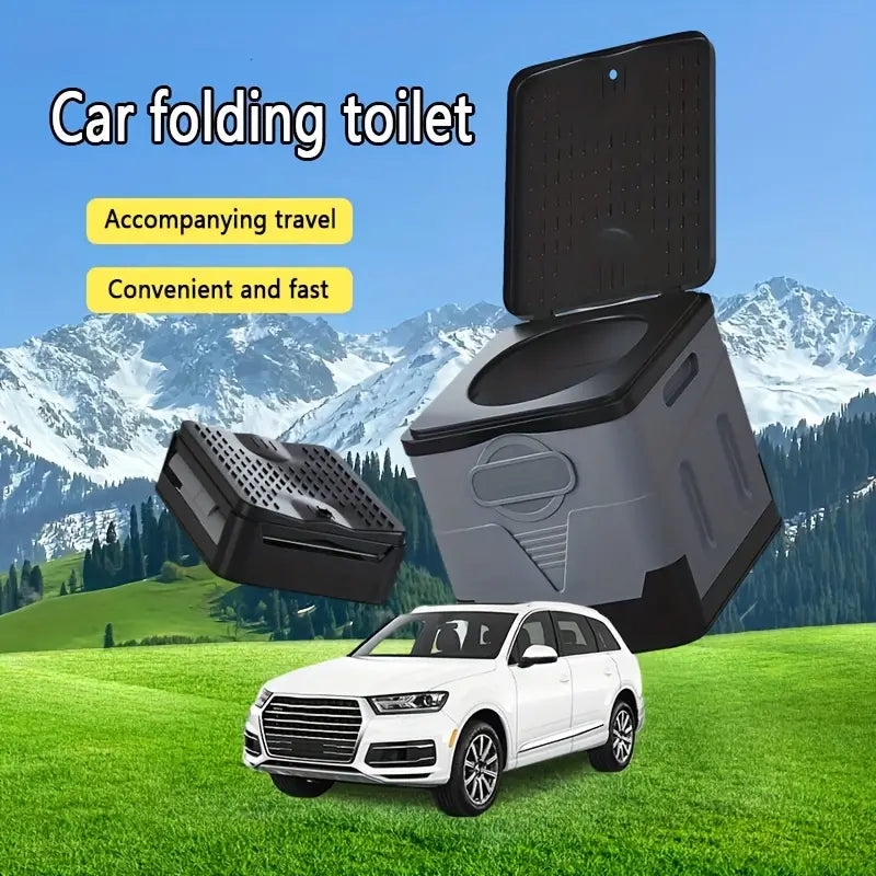 Portable Outdoor Toilet - Foldable and Movable (Grey)