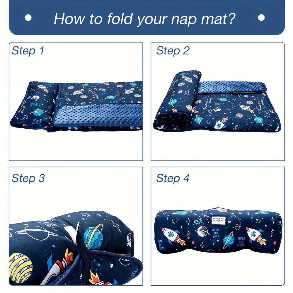 Rocket Pattern Nap Mat for Kids Travel & Daycare