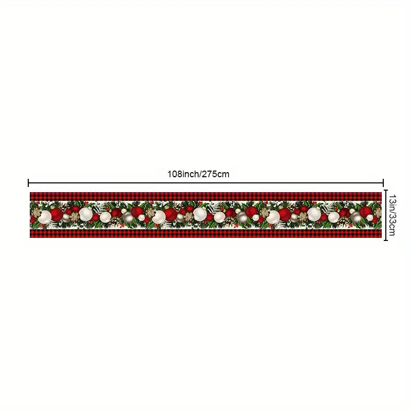 Red & Black Buffalo Check Plaid Christmas Table Runner
