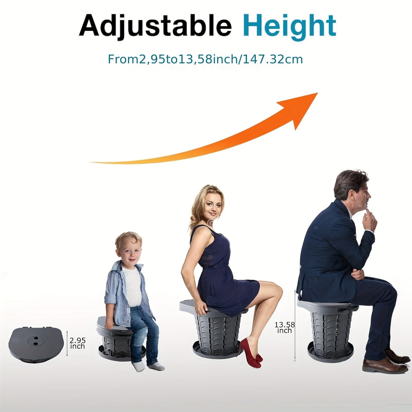 Camping Toilet Portable Adjustable Potty