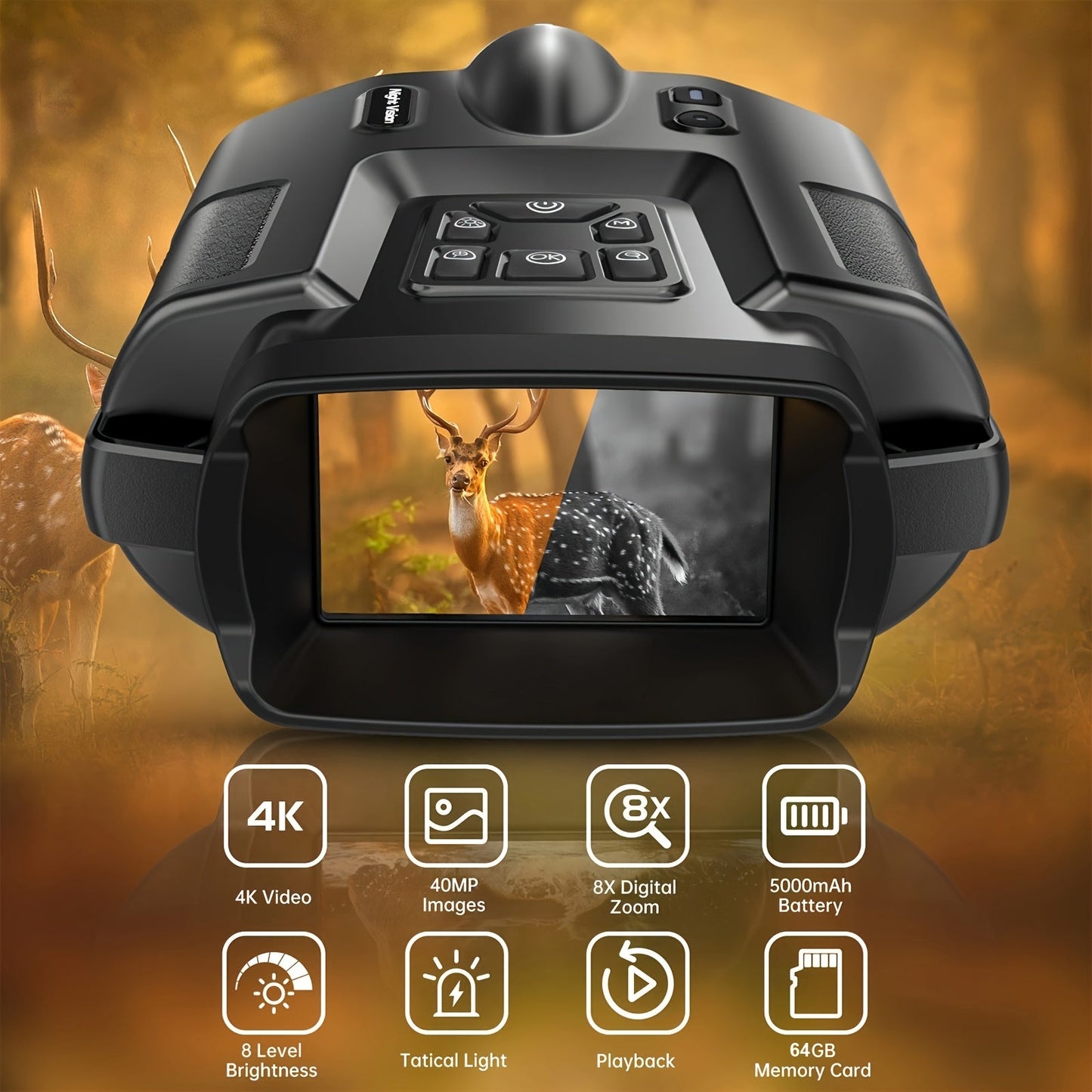 4K Infrared Night Vision Goggles with Zoom