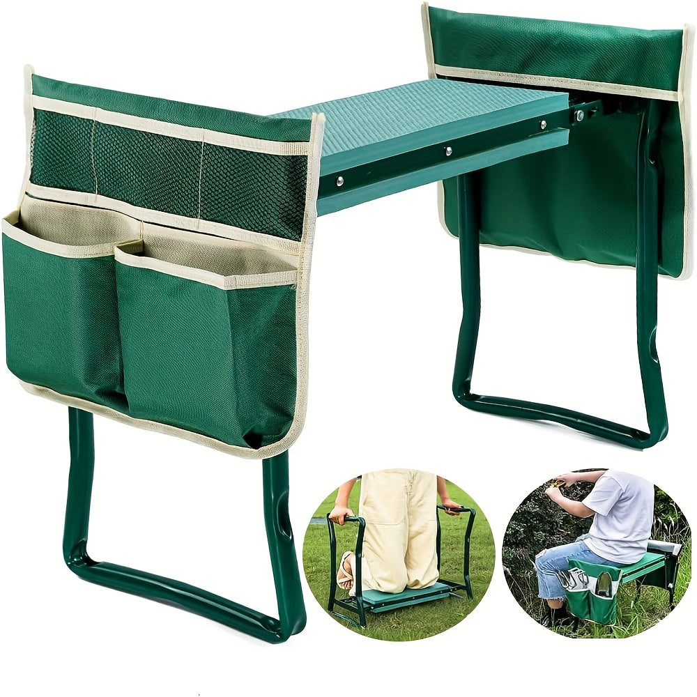 Garden Kneeling Chair with Cushion and Tool Bag