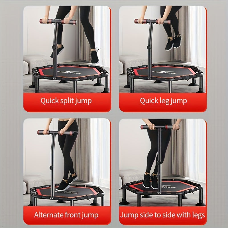 Indoor Fitness Trampoline with Handrail
