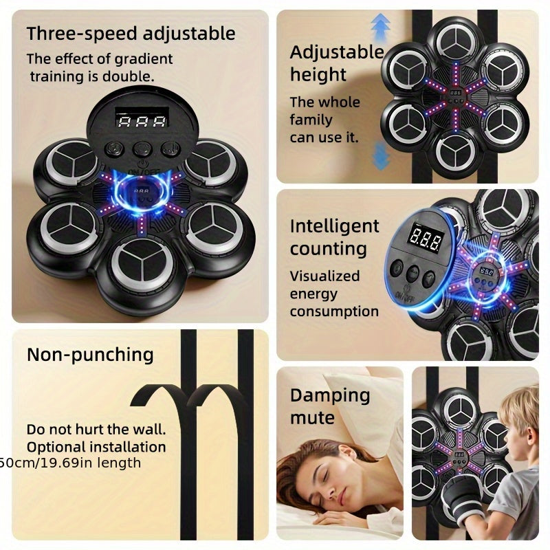 6-Key Music Boxing Wall Target for Home Training