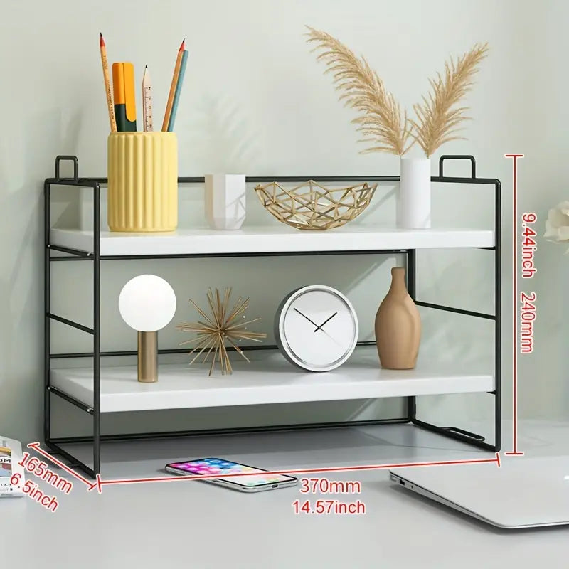 Two tiers of organization await you with our desktop rack
