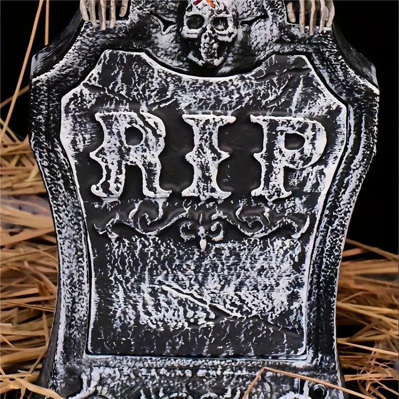 Haunted Resin Tombstone: Illuminated Graveyard Décor with LED Lights
