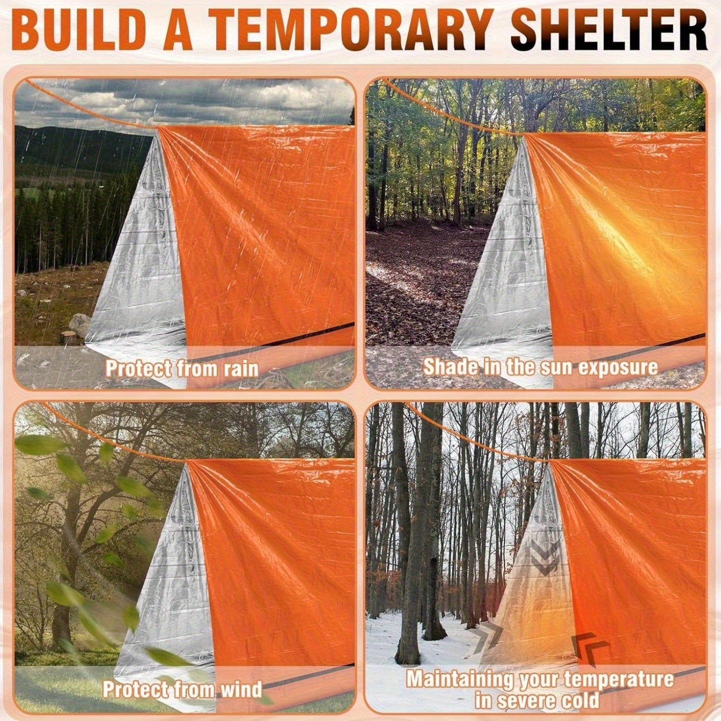 Survival Tent Kit for Outdoor Camping