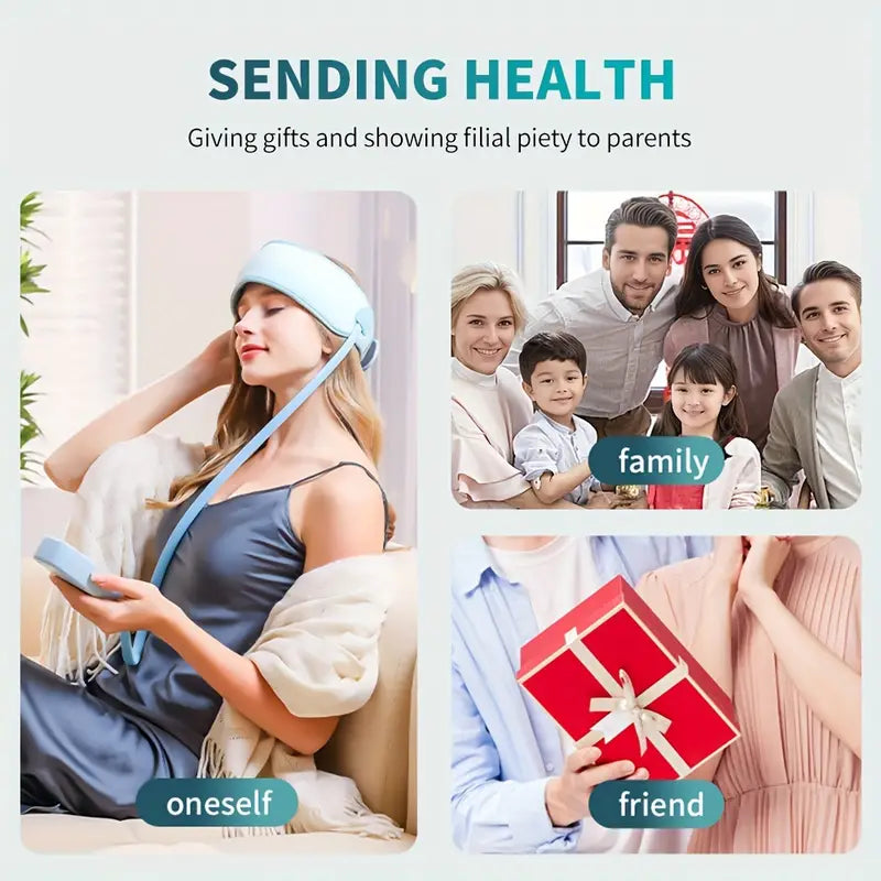 360° Relaxing Electric Scalp Massager with Heat & Knead(Blue)