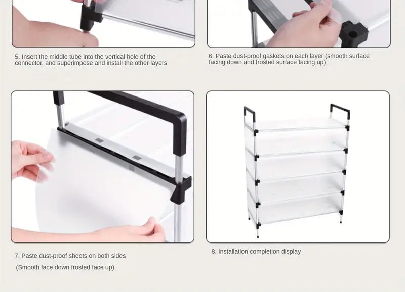 Say goodbye to dusty shoes with this convenient dustproof storage shelf